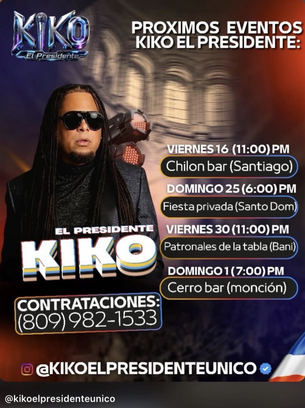 Kiko el Presidente Fiesta Privada event flyer